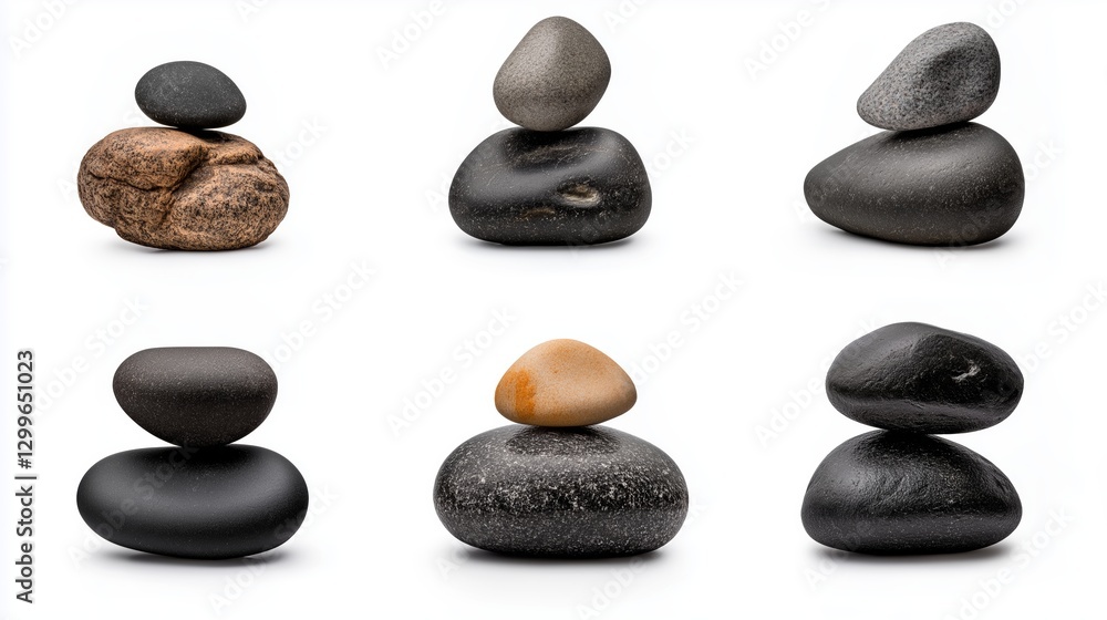 Six Balanced Stone Stacks A Collection of Zen Rock Arrangements Six Balanced Stone Stacks A Collection of Zen Rock Arrangements