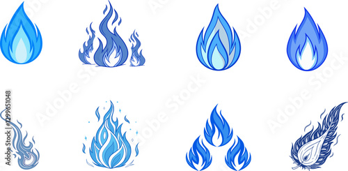 Collection of Illustrated Fire Elements. Cartoon Flame Vectors for Design Projects.