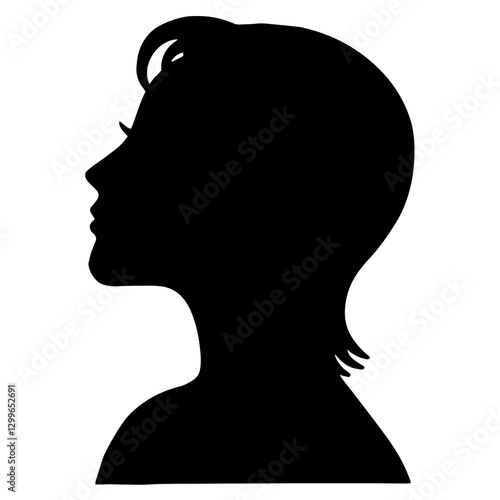 Female elegant silhouette. Beautiful women's head in profile.	