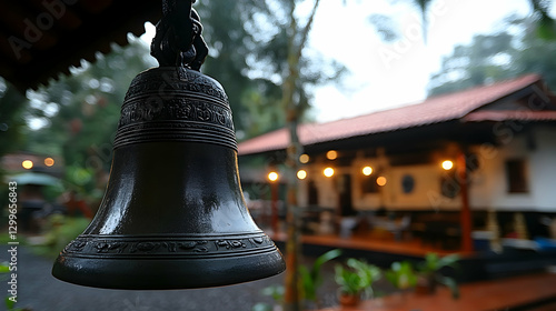 Hanging bell outside a Kerala home