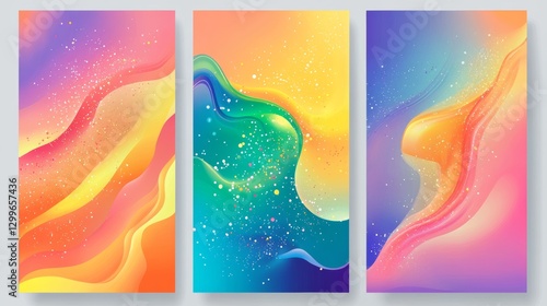 Bright art templates. For poster, greeting and business card, invitation, flyer, banner, brochure, email header, post in social networks, advertising, events and page cover.