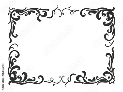 Elegant decorative swirl and spiral vector silhouettes for graphic design, invitations, logos, tattoos, and art projects  
