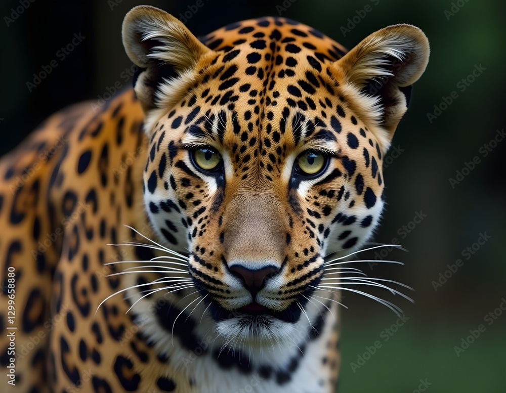 Obraz premium Star Tiger whose skin is filled with round patterns and contrasting colors, its mysterious nature, every step is agile, reflecting strength and elegance in one body