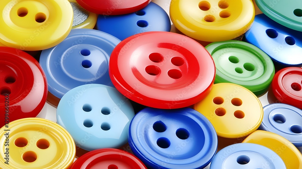 Colorful Shiny Sewing Buttons Close Up Macro Shot Colorful Shiny Sewing Buttons Close Up Macro Shot