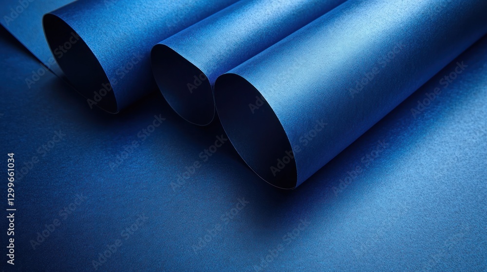 Abstract Blue Rolled Paper Background Texture Abstract Blue Rolled Paper Background Texture