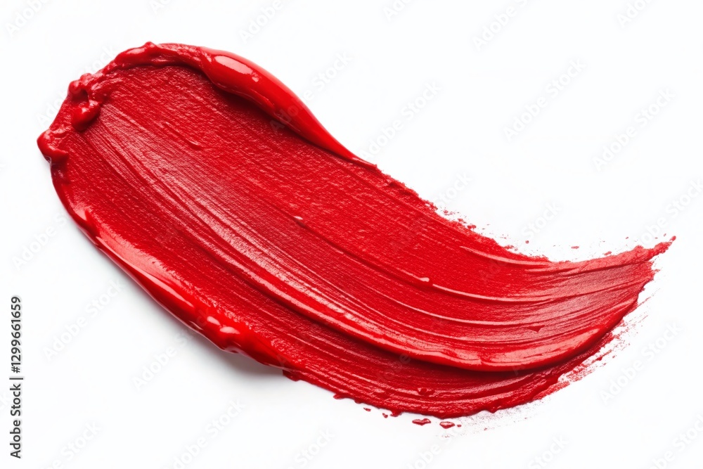 Red Lipstick Brush Stroke Swatch, Makeup Smudge Texture, Isolated White Background, Cosmetic Product Sample, Beauty Red Lipstick Brush Stroke Swatch, Makeup Smudge Texture, Isolated White Background, Cosmetic Product Sample, Beauty