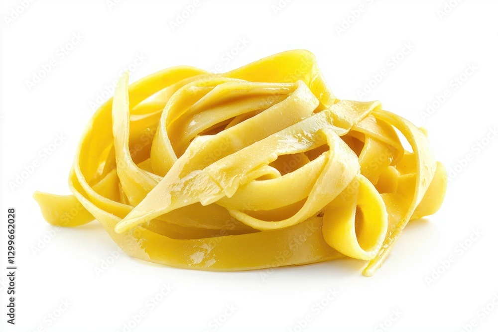 Delicious egg fettuccine pasta in soft focus with simple backdrop showcasing culinary artistry Delicious egg fettuccine pasta in soft focus with simple backdrop showcasing culinary artistry