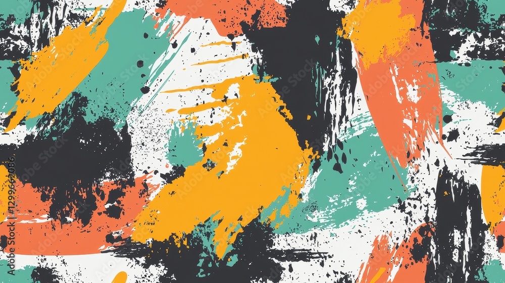 Energetic Abstract Graffiti Style Seamless Background Design