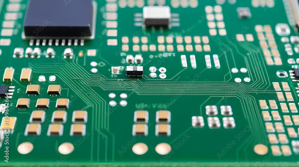 Electronic SMD elements and electrical circuit board close-up Electronic SMD elements and electrical circuit board close-up