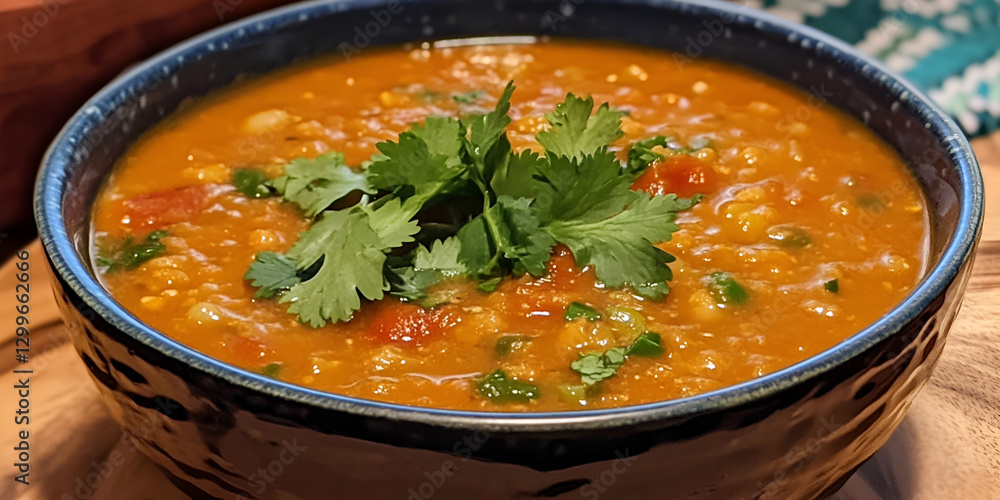 Hearty Bowl of Chili with Fresh Cilantro and Garlic Hearty Bowl of Chili with Fresh Cilantro and Garlic