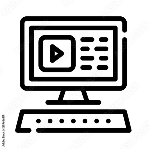 Icon Content Online With Style Outline