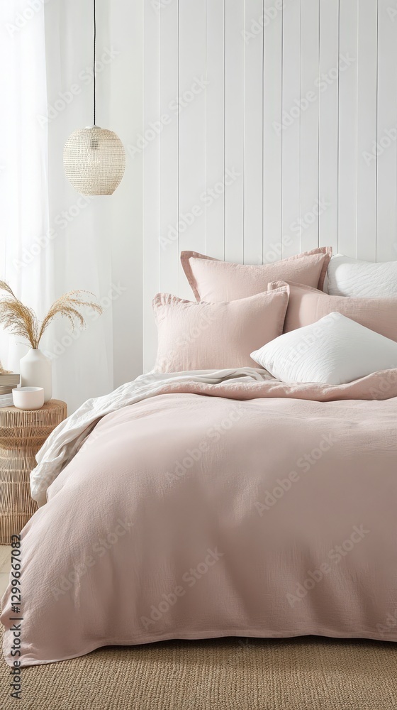 Pink Linen Bedding Set Pink Linen Bedding Set