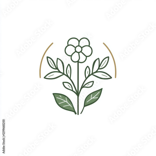 Floral illustrations in a minimalist style, showing many different types of flowers and leaves. The illustrations contain detailed line representations that show the elegance and naturalness of the fl