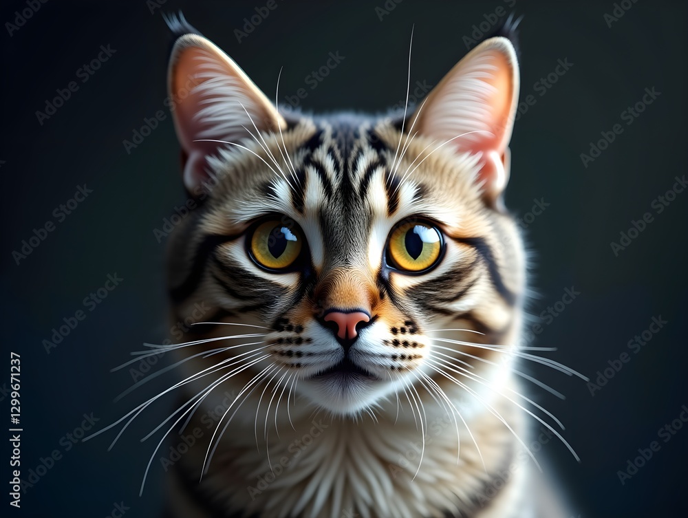 AI generated Cat's face with expressive eyes. Pets and lifestyle concept. Generative AI AI generated Cat's face with expressive eyes. Pets and lifestyle concept. Generative AI