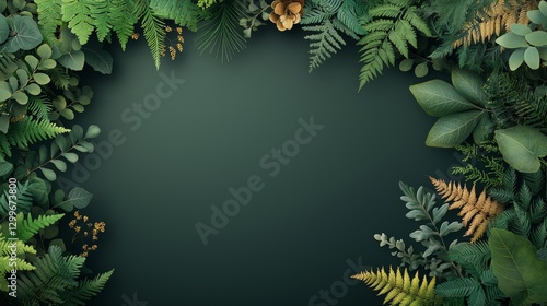 Wallpaper Mural Lush greenery display in a tropical forest nature background aesthetic viewpoint Torontodigital.ca