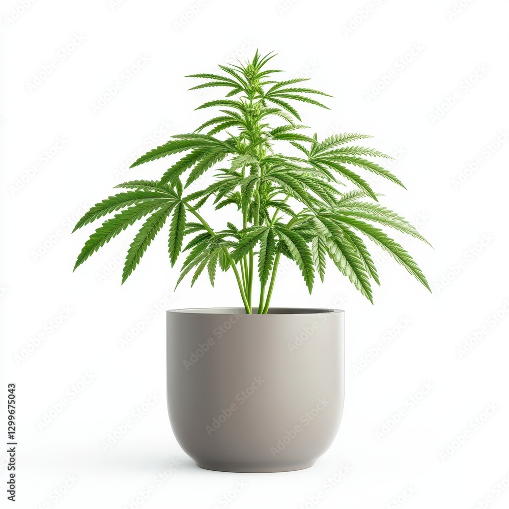 Obraz premium Green Plant in Modern Pot Concept
