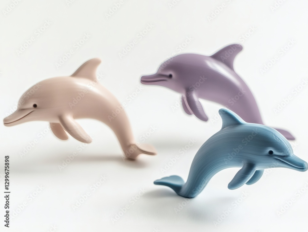 Whale toys in 3D printed design on a white background
Whale toys in 3D printed design on a white background