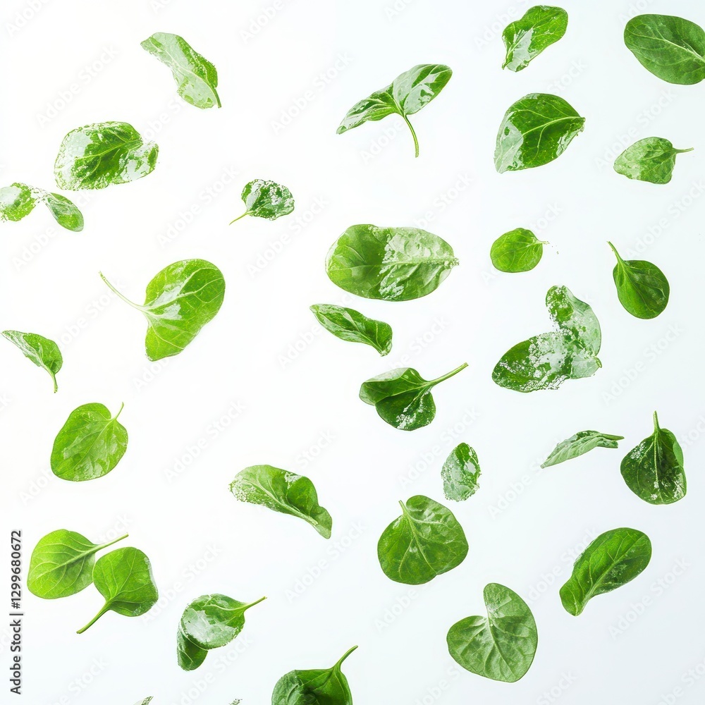 Fresh Green Leaves Floating Down Fresh Green Leaves Floating Down