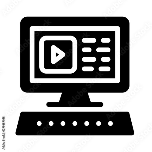 Icon Content Online With Style Glyph