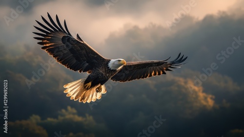 Wallpaper Mural Majestic eagle soaring through dramatic skies nature photography wildlife environment aerial view freedom concept Torontodigital.ca