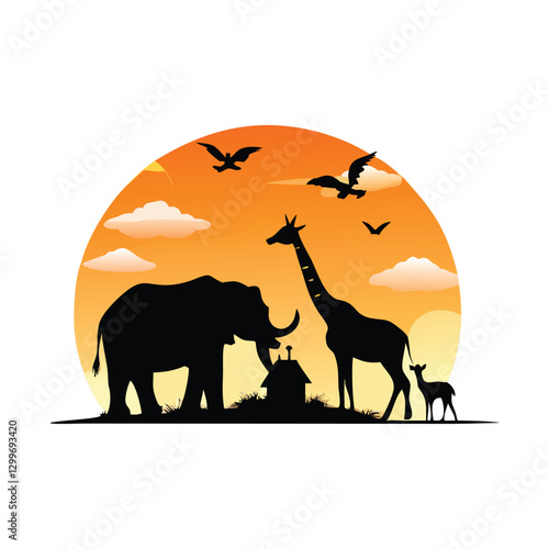 Photography wild animals silhouettes