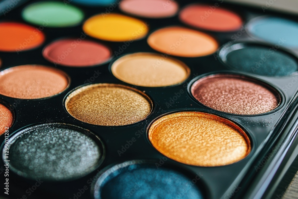 Colorful Makeup Palette with Shimmering Eyeshadow Shades Colorful Makeup Palette with Shimmering Eyeshadow Shades
