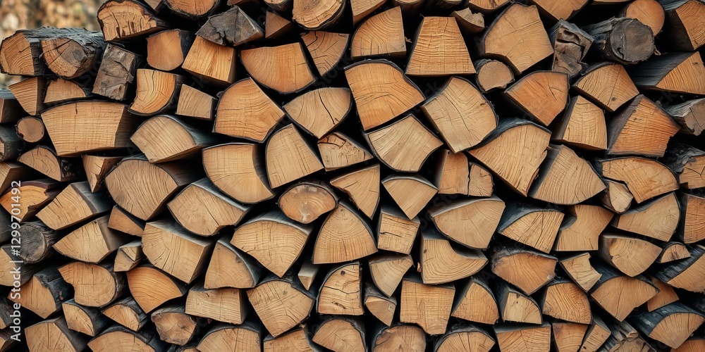 A neat stack of chopped firewood ready for winter, firewood, stack A neat stack of chopped firewood ready for winter, firewood, stack