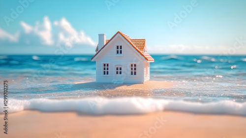 Tiny beach house on rising tide