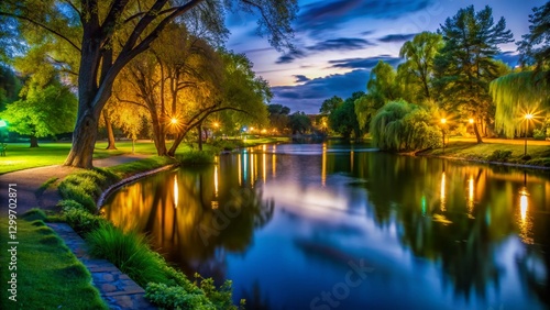Springbank Park London Ontario Canada Night Photography - Serene Spring Evening