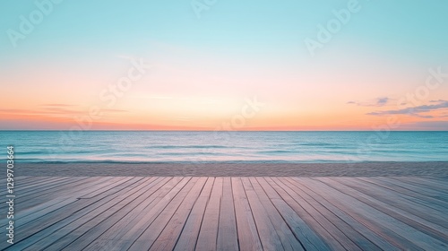 Calm ocean sunset capturing peaceful beachside natural beauty photo