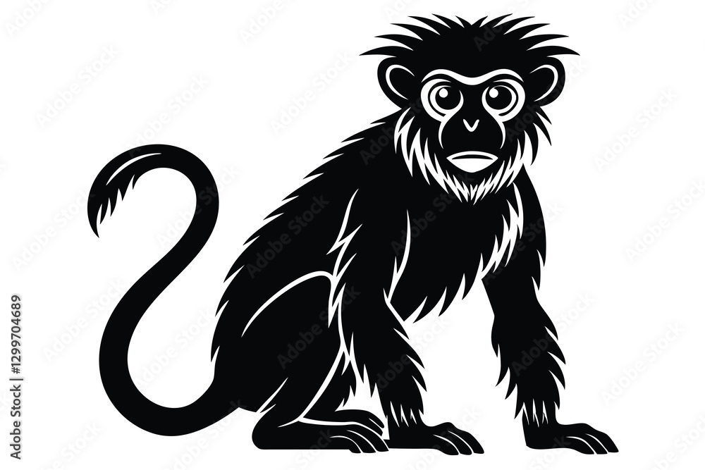 Obraz premium Monkey silhouette vector illustration