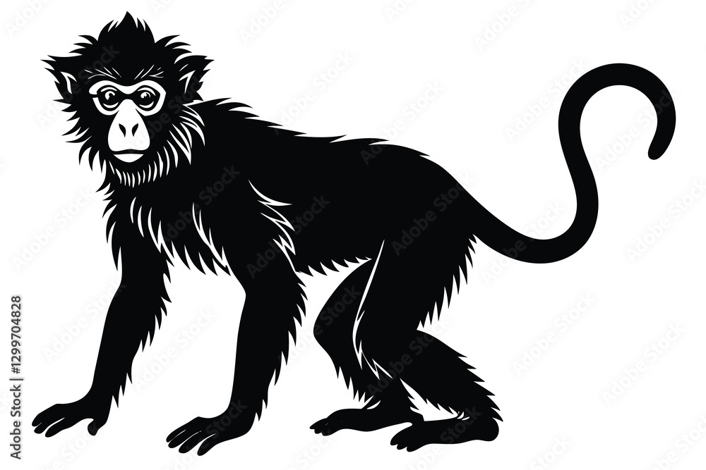 Obraz premium Monkey silhouette vector illustration