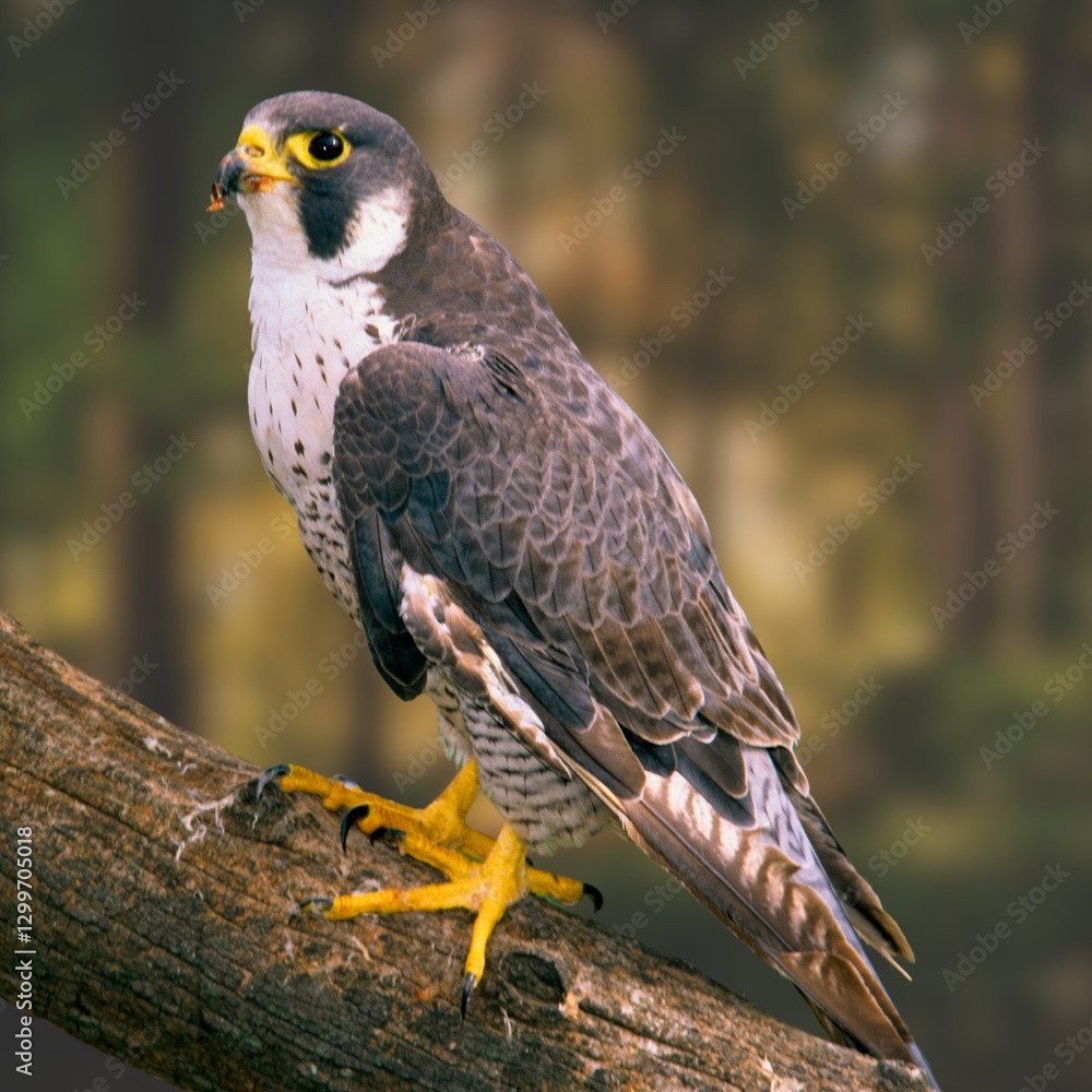Fototapeta premium Peregrine Falcon (Falco peregrinus) – Fastest Bird of Prey in Natural Habitat