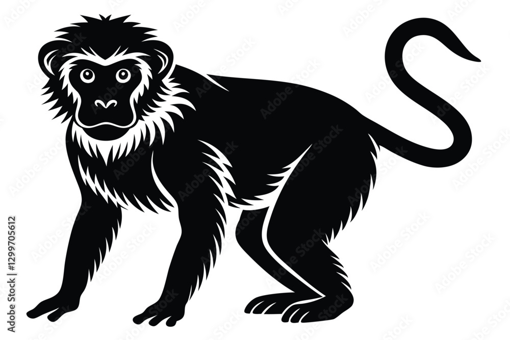 Obraz premium Minimalist monkey vector illustration