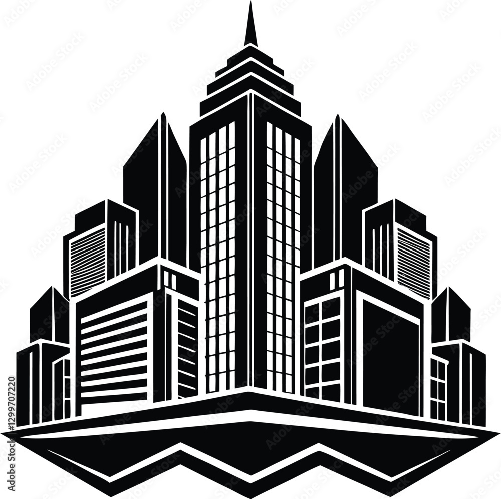 Obraz premium Modern Skyscraper Silhouette.