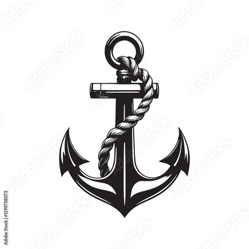 Anchor with Rope Nautical Symbol