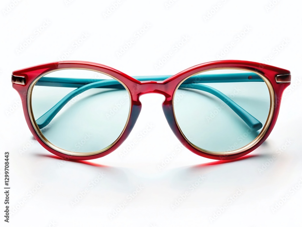 Stylish Eyeglasses Isolated on White Background - High-Resolution Drone Photography Stylish Eyeglasses Isolated on White Background - High-Resolution Drone Photography