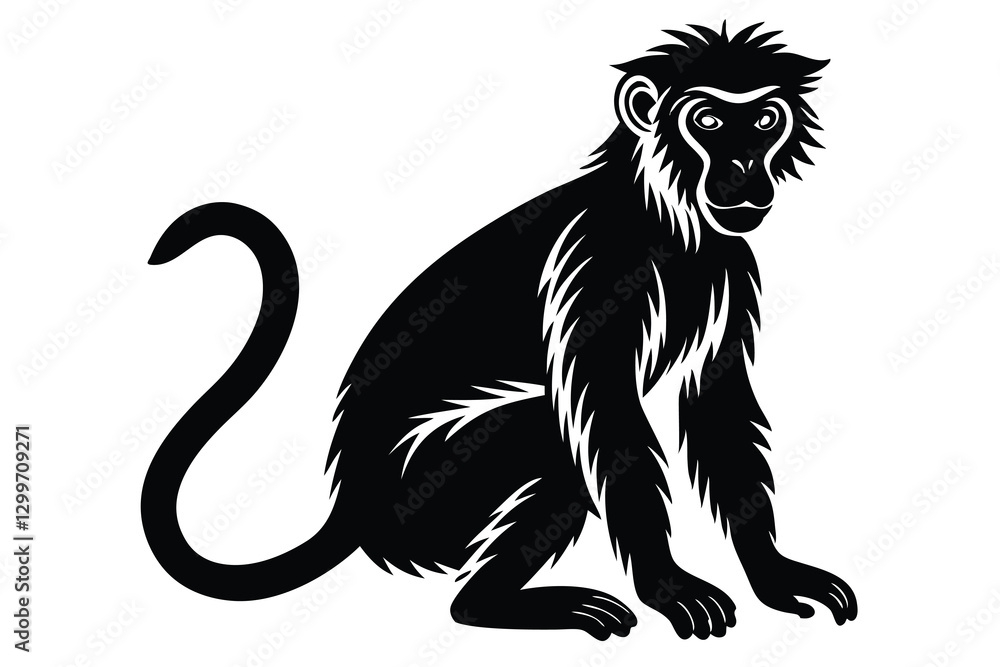 Obraz premium Hand drawn monkey silhouette