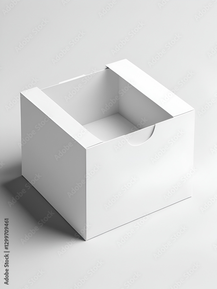 The empty box of cards mockup is isolated on a white background. The mockup is rendered in 3D. The empty box of cards is isolated on a white background.