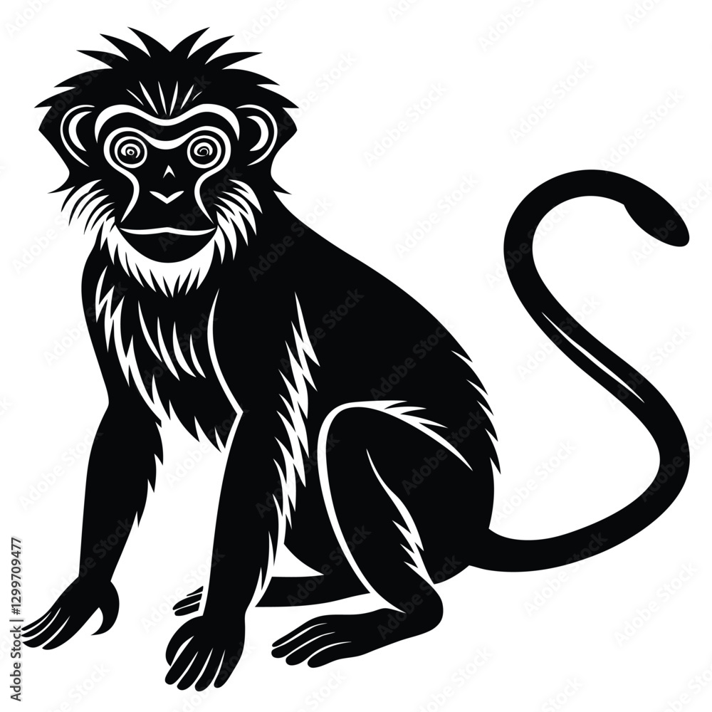 Obraz premium Hand drawn monkey silhouette