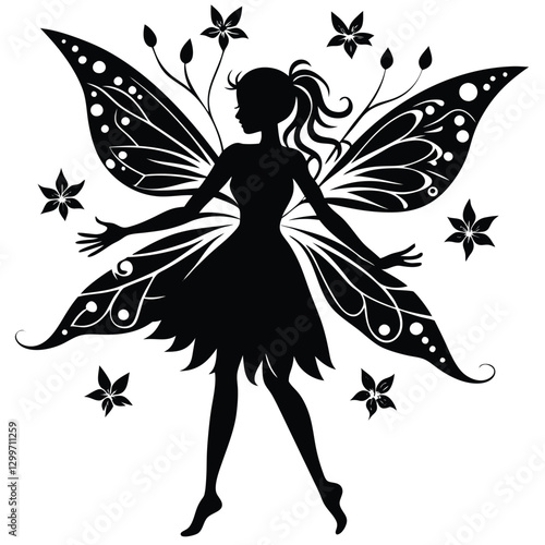 fairies silhouettes on a white background