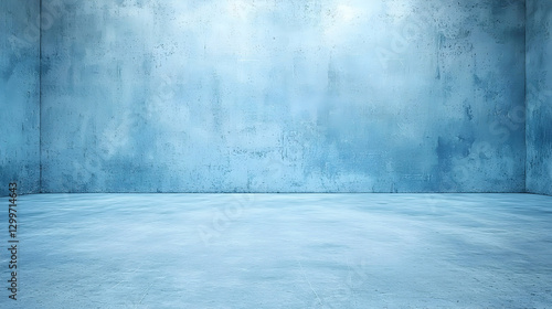Blue Concrete Room Interior Background
