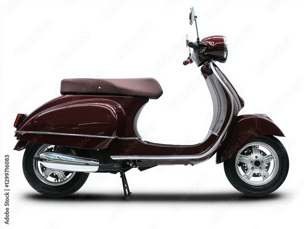 Classic Red Scooter with Chrome Accents and Stylish Design Classic Red Scooter with Chrome Accents and Stylish Design