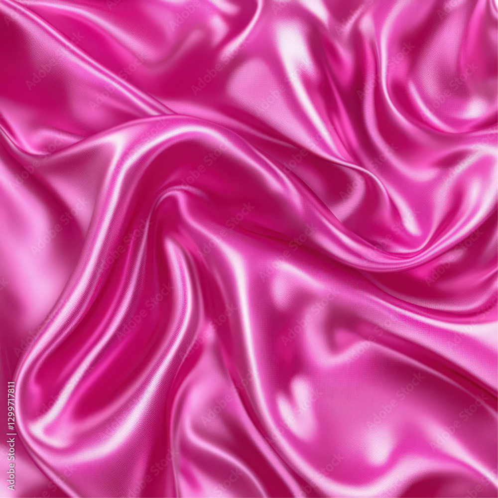 Obraz premium Elegant glossy hot pink fabric with flowing draped wavy texture design
