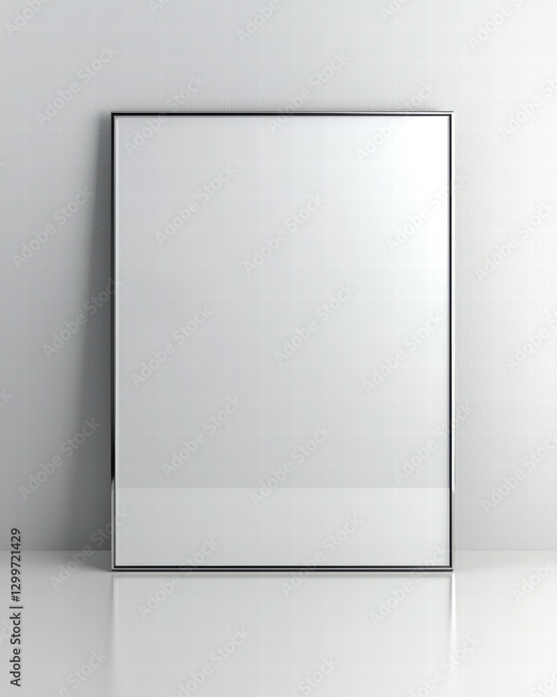 Empty Frame on Minimalist Wall Ready for Artwork Display Empty Frame on Minimalist Wall Ready for Artwork Display