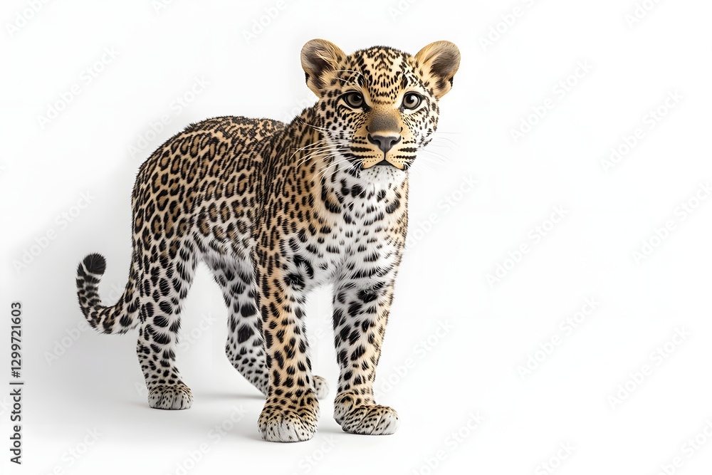 Powerful Leopard Standing Vigilant in Natural Habitat Wildlife Photography Powerful Leopard Standing Vigilant in Natural Habitat Wildlife Photography