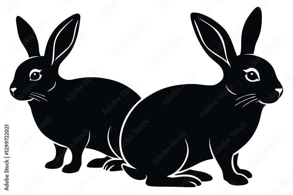 Fototapeta premium bunny silhouette sets