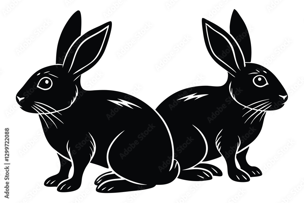 Obraz premium different rabbits silhouettes