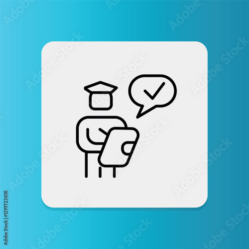 Customs Check icon. Editable stroke. Vector illustration	

