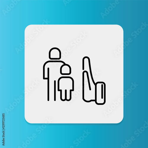 Deportation icon. Editable stroke. Vector illustration	
